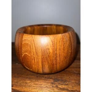 Midcentury modern wooden Dansk Teak Round bowl 1960s